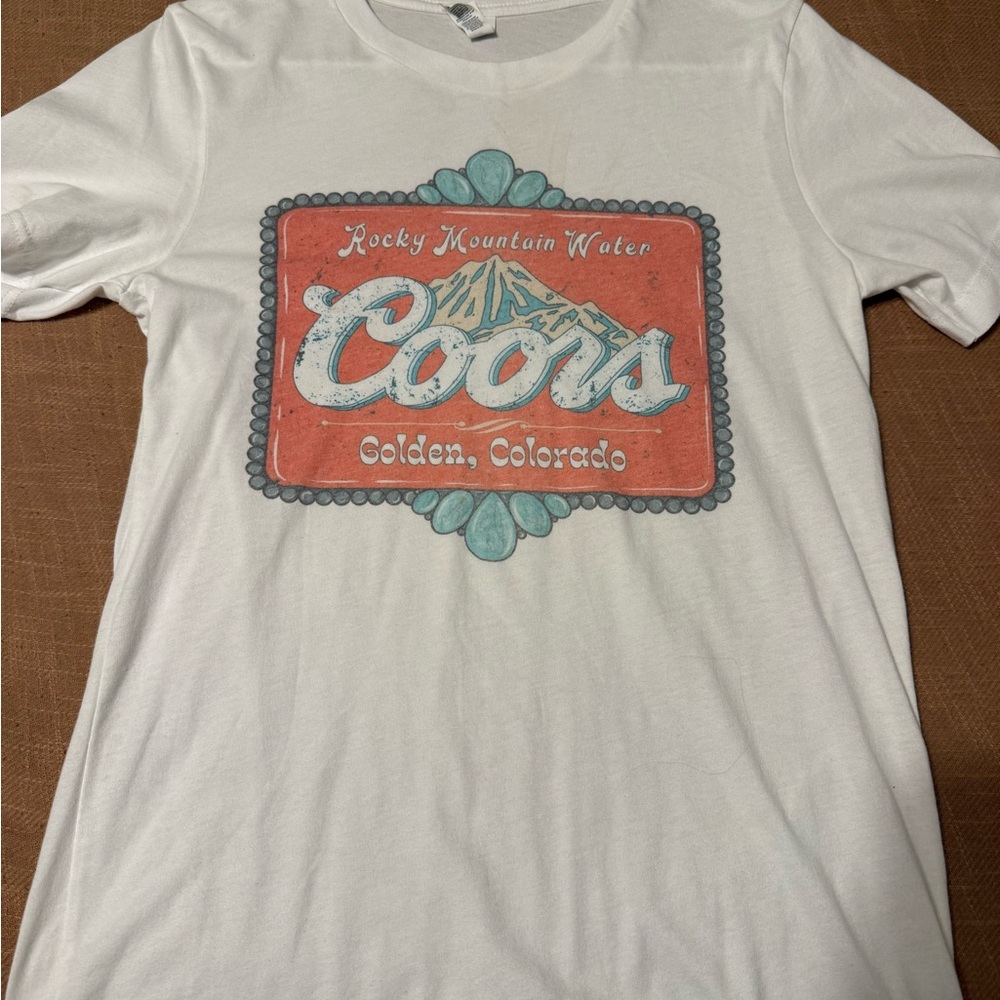 Bella Canvas White Tee with Red and Blue Design